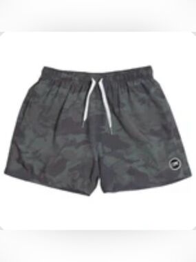 COVE Men's Camo Elastic Waist Shorts - Green 5” unlined